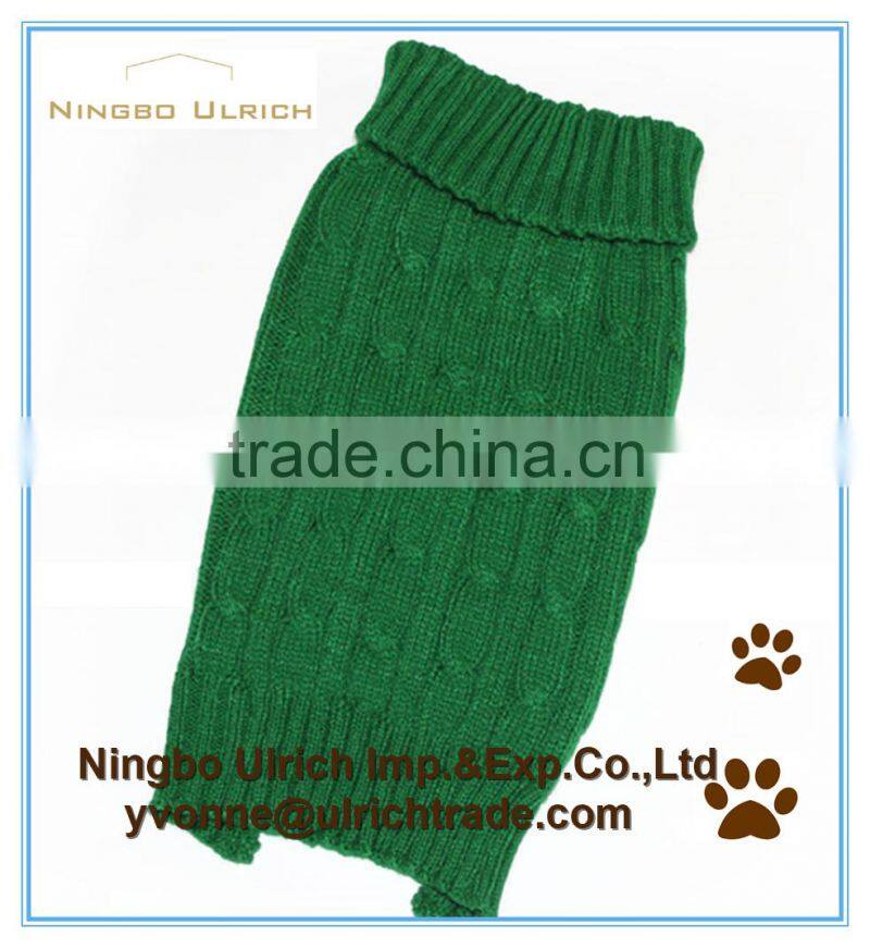 M55 hoe sale acrylic knitted green cable dog sweater