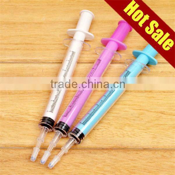 Colorful Syringe Plastic Ballpoint Pen, Gift Pen Plastic Syringe Shape Pens For Kids