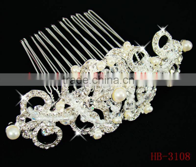 fashion gold plated alloy hair comb