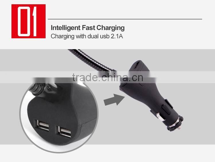 Universal dual USB car charger smartphone charger holder 5V 2.1A steadily hold
