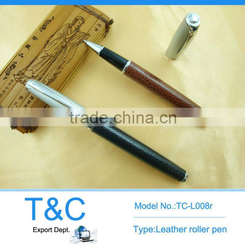 TC-L009b 2014 hot selling leather metal ball pen business pen