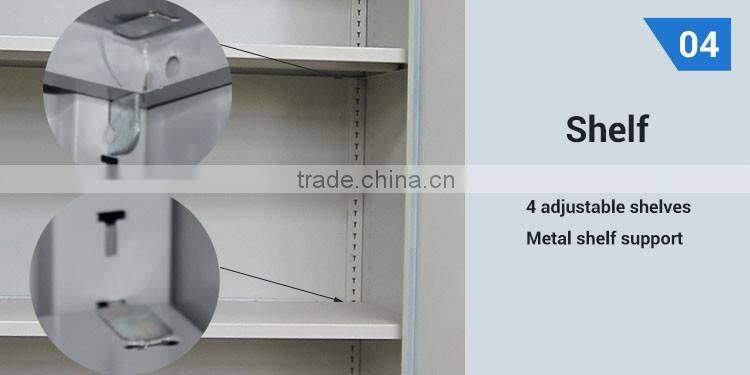 Full Height lockable 4 shelf book almirah design