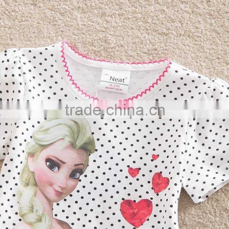 (S5081) 2-6Y Neat children clothes baby girls casual dresses 100% cotton girls dress children princess elsa kids dresses