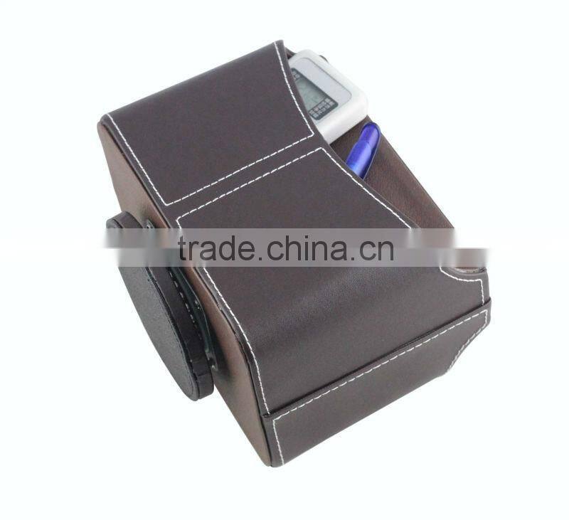 removable convenient family leather storage box for desk storage box