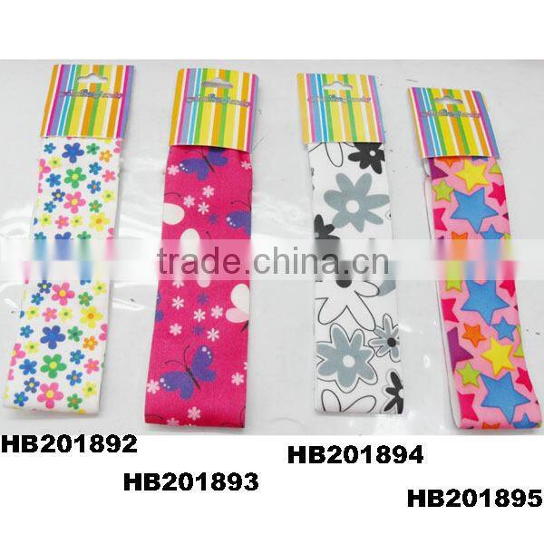 wholesale cheap printed stretch girls headbands for girls