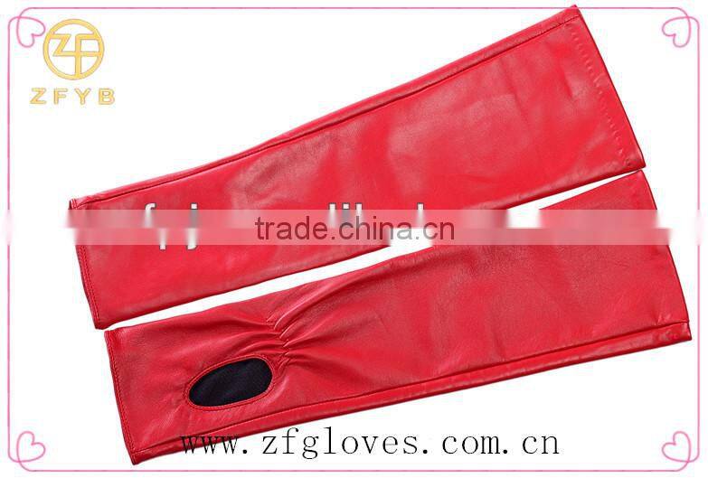 ZF 2311 Winter Fashion Long Leather Fingerless Glove