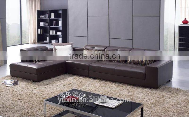Dubai sofa furniture top grain leather corner sofa/luxury italian genuine leather sofa set