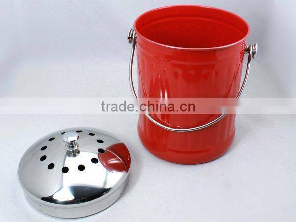 Colorful Compost Pail With Stainless Steel Lid