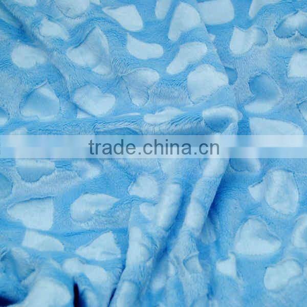 Wholesale High Quality 12 Colors in Stock Minky Heart Emboss Velboa