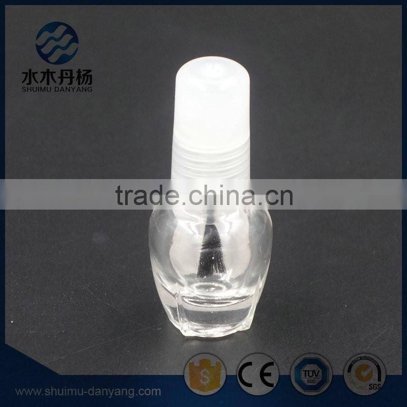 Round 5ml mini cap with brush clear glass nail polish bottle