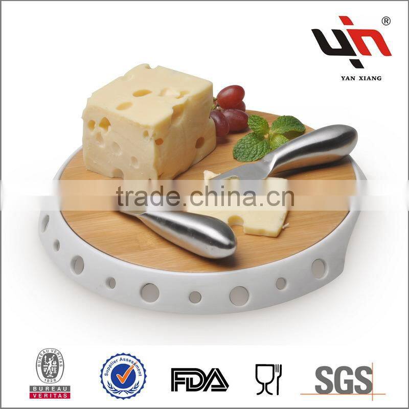 Bamboo Cheese Board With Knives