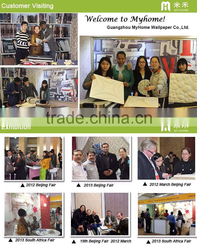 Good sale pvc waterproof colorful 3d design wallpaper