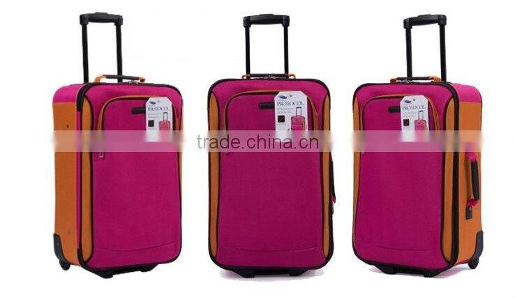 China alibaba 2014 600D Polyester Rolling Wheeled Travel Luggage Duffel Bag with two inline skate wheels and trolley