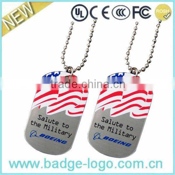 custom printed epoxy dog tags with bead chain