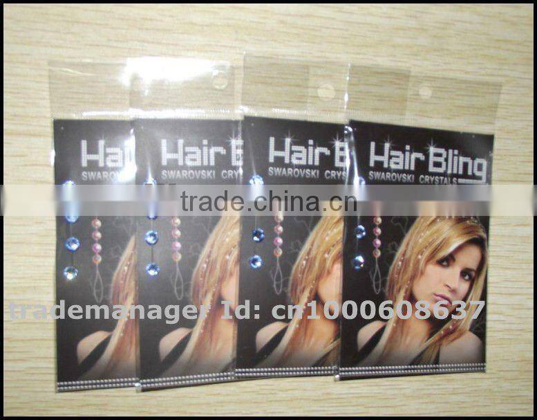 fashion crystal hair strand hair crystal hair extensions rhinestone crystal bling hair