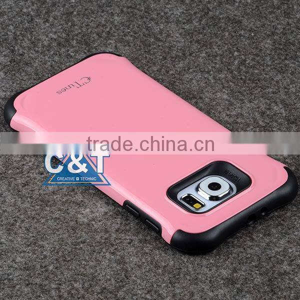 C&T Trending pink hot products combo hard case for samsung galaxy s6