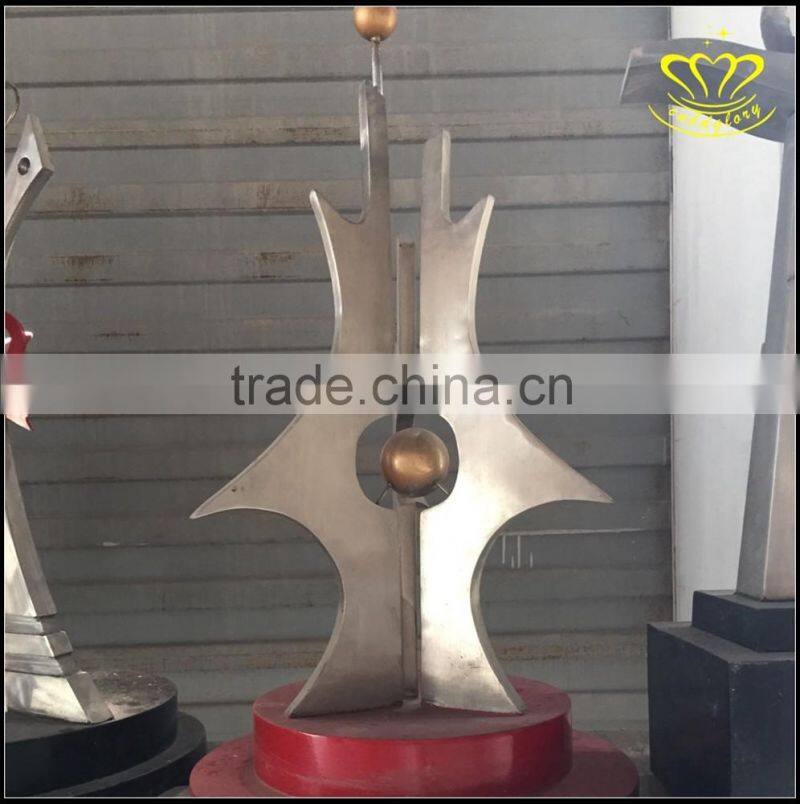 Large square tourist scenic spot stainless steel architectural abstract sculpture
