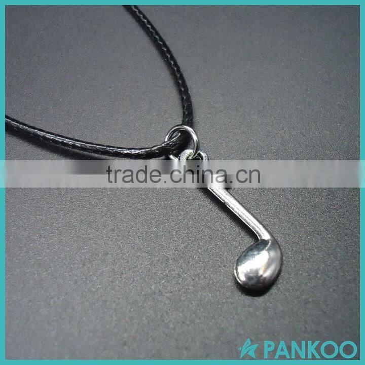 2016 Newest Fashion S925 Note Music Notation Sterling Silver Pendant Leather Vintage Men Necklaces for Women silver jewelry