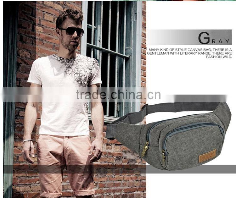 YA Casual Fashion Canvas Waist Packs, Sports Men Pouch Bag Money Belt, Pochete Fanny Pack Bolsa Cintura