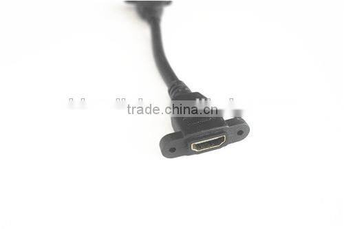 24k gold plated HDMIA female to HDMIA female with screw cable 15cm 1080p
