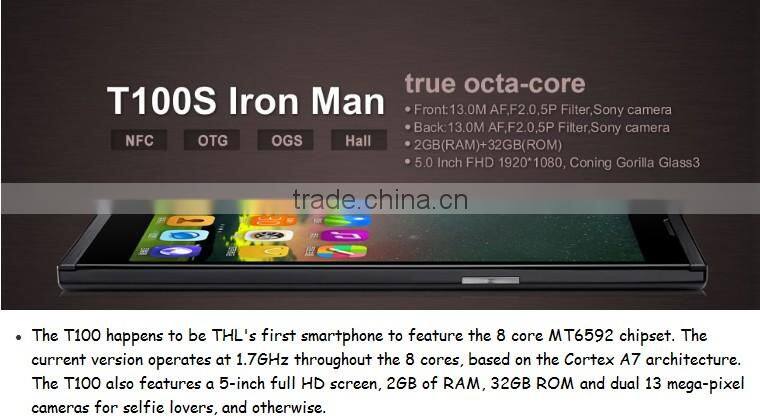 2014 Newest 5.3 Inch NFC OTG THL T100 3G MTK6592 Octa Core phone 2G 32GB