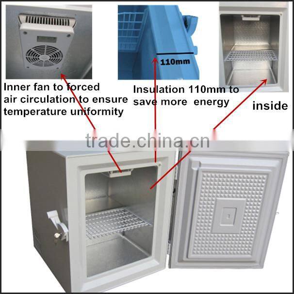 2014 New Design Inner Fan 110mm Insulation 12v 24v DC Solar Refrigerator