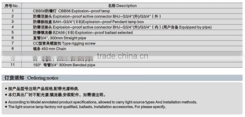 CBB56-250W flameproof explosion-proof lamp