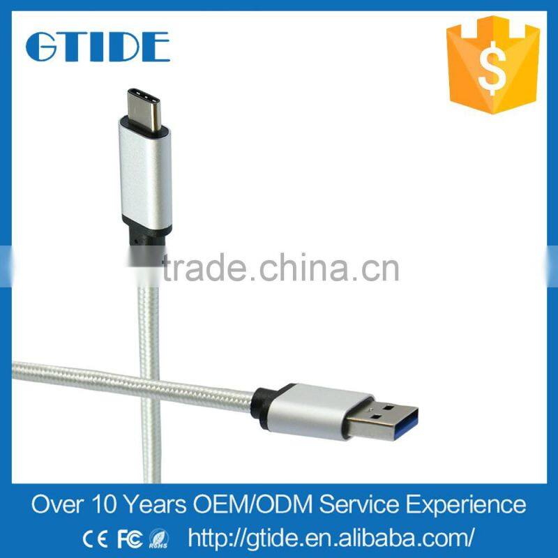 High Quality USB Type C Nylon Braided Connector Data Cable,USB 3.1 Type-c charging cable for xiaomi 5/Macbook
