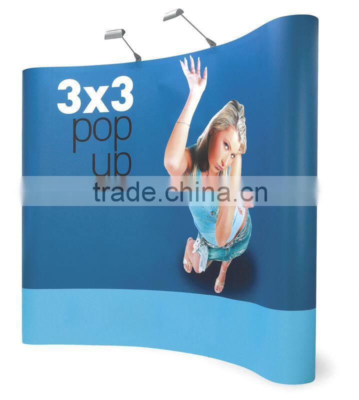 Folding magnet connection curved or straight pop up exhibition stand 3*3/3*4