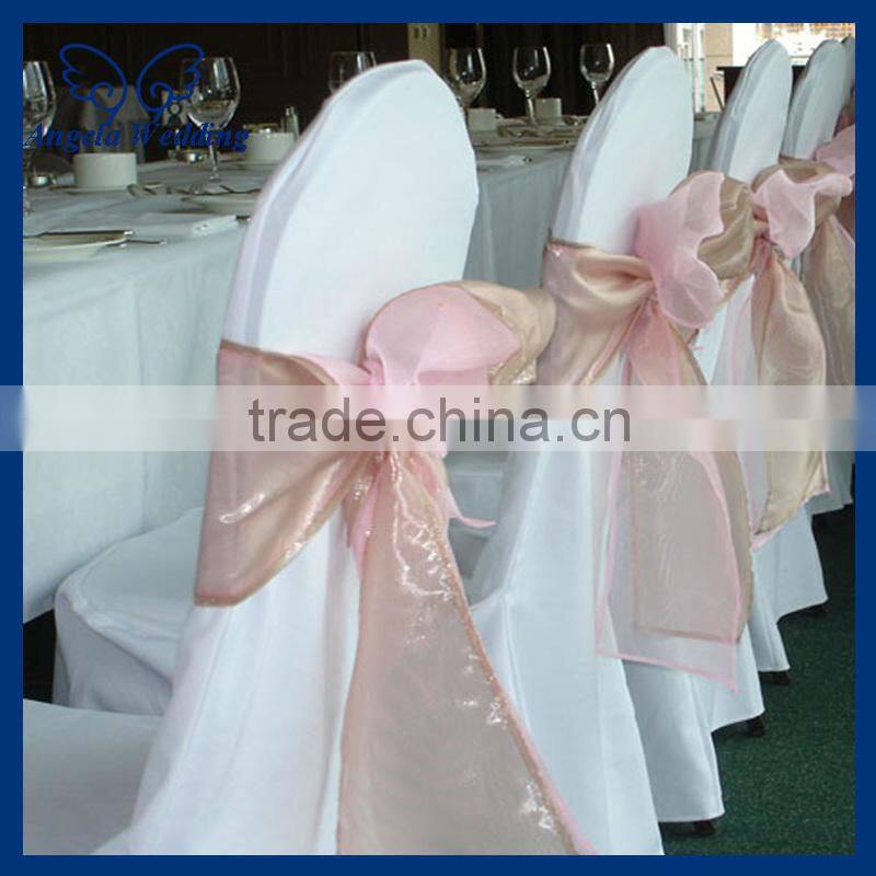 SH007L Wholesale cheap fancy wedding organza bow purple chair sashes