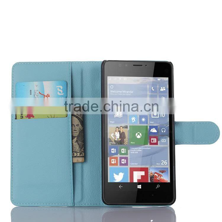 High quality Stand Wallet Lychee Leather flip cover case for nokia lumia 950 paypal accept