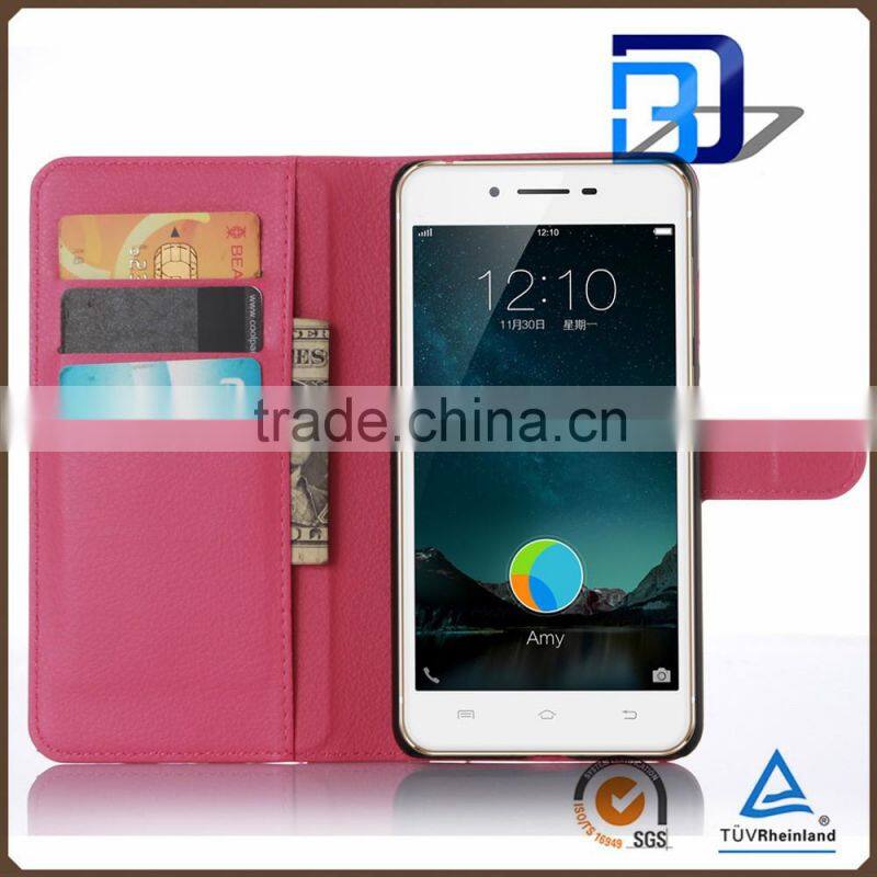 for vivo x6 plus cover case, Litchi Design Credit Card Wallet Stand Flip leather case for Vivo X6 Plus mobile phone cover