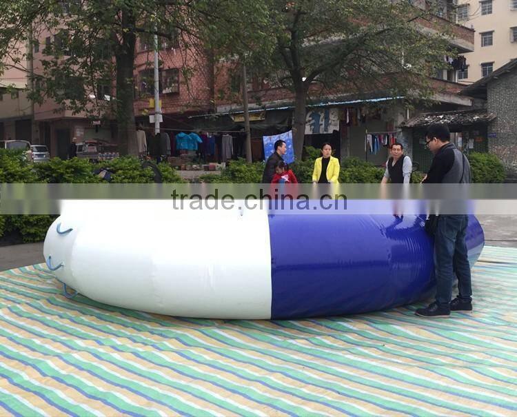Green & white inflatable water trampoline, inflatable float water game for sale