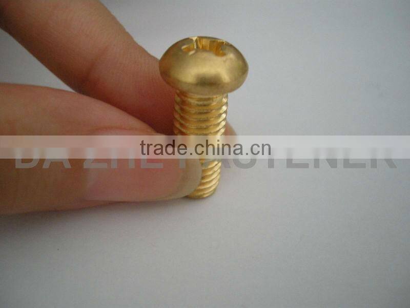 slot pan head machine brass screw