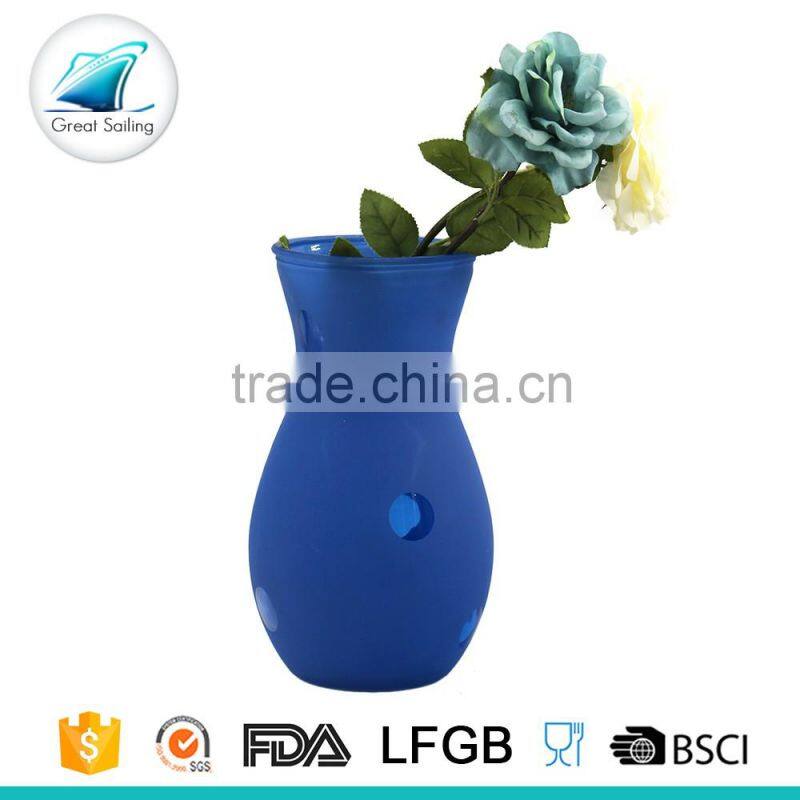 fancy color gourd-shaped cheap glass vase
