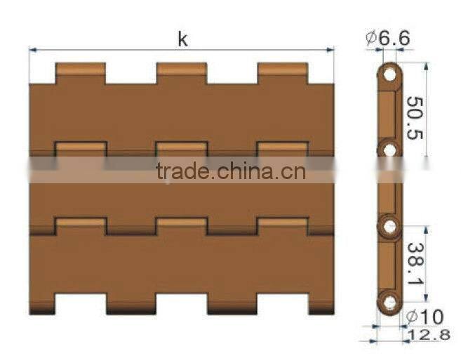 Plastic transmission conveyor belt HX4705 (Rex 5705)