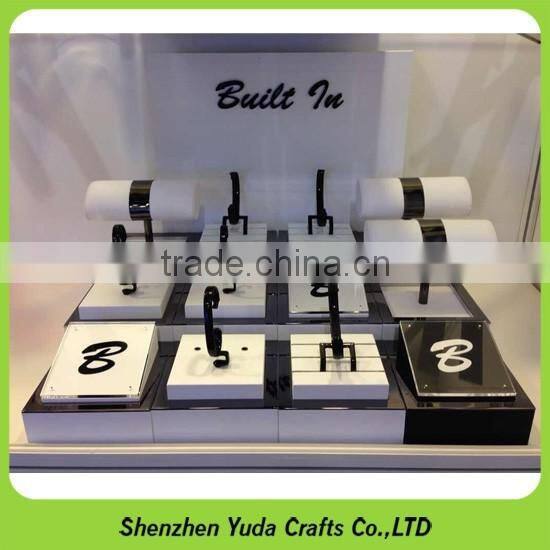 Well painted wooden stand for wrist watch, customize useful removable mdf watch stand