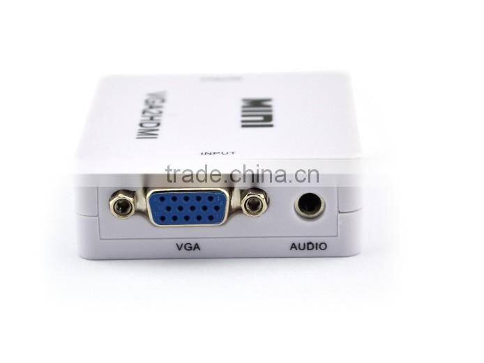 Hot sell Mini VGA TO HDMI Converter , Vga2hdmi Converter dengan with Audio 1080P 3D