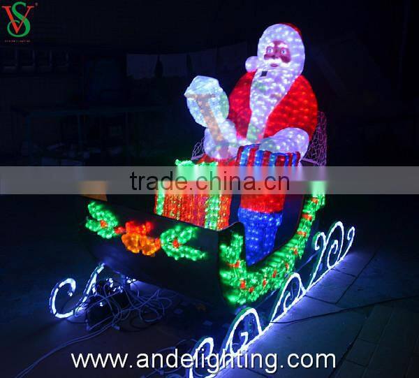 Christmas lights 3D acrylic deer motif light decoration deer carriage light Factory price