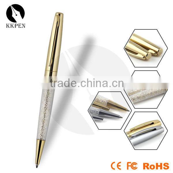 China hot selling folding gift crystal metal ball pen