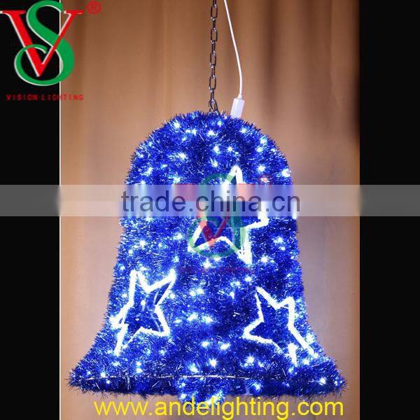 High quality garland double bells LED 3D motif light Christmas light