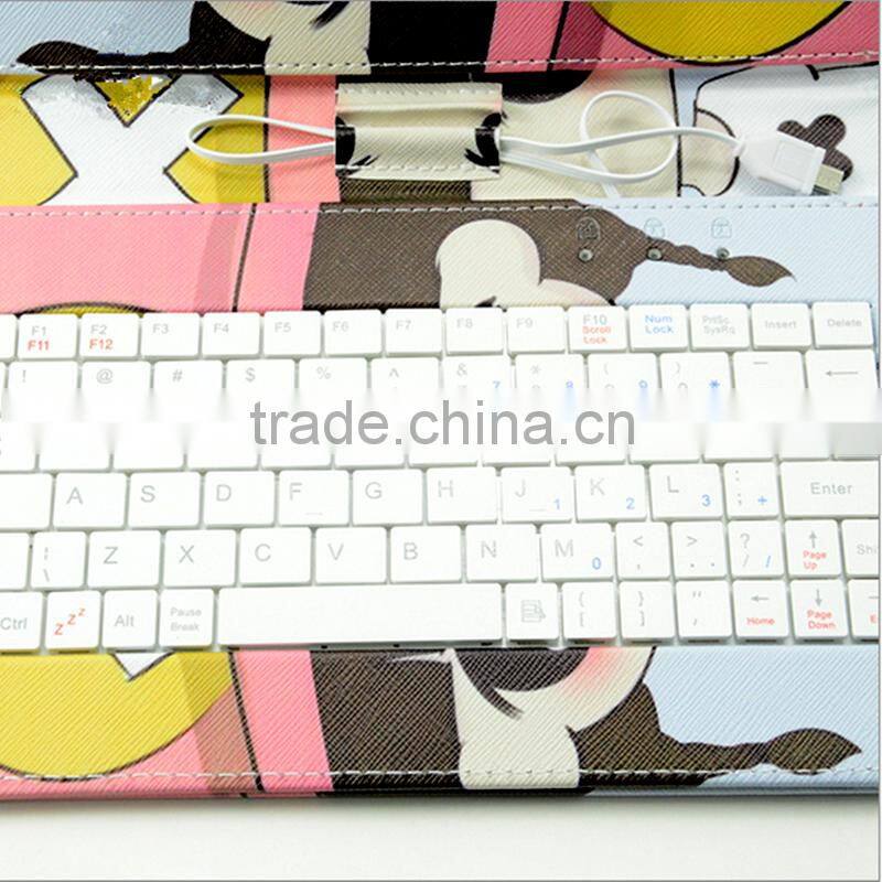 color print universal pu leather phone case with keyboard for iphone for Xiaomi Redmi mi mione note pro 1 2 3 4 5 8 S A C