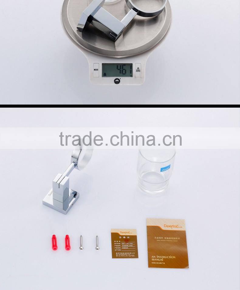 1258 hotel use bathroom accessory brass single cup Square base Tumbler Holder