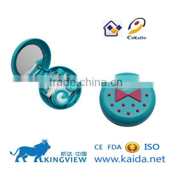 popular ware bows round case for contact lens,kaida contact lens box