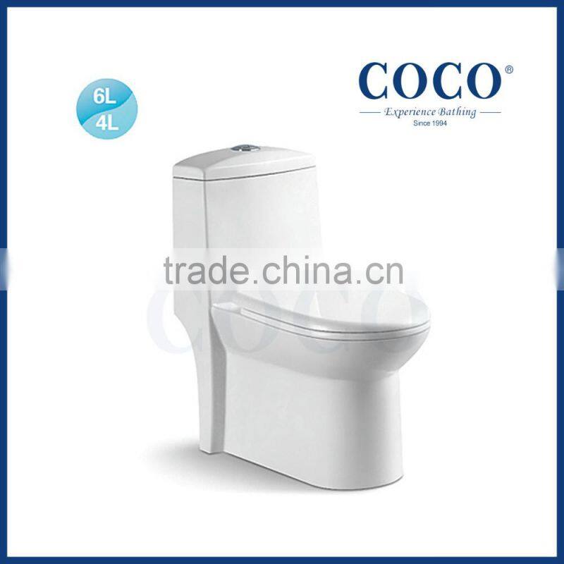 Ceramic decorate siphonic double hole excess eddy toilet bowl