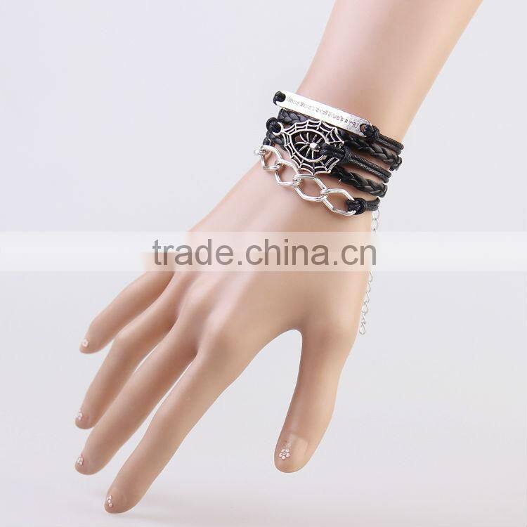 MYLOVE black braided bracelet cool jewelry for men wholesale MLBZ027