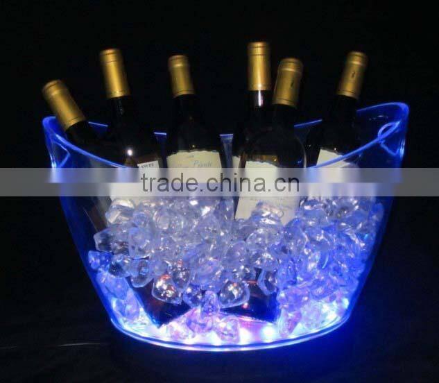 3.5L rechargeable plastic acrylic led ice bucket for beer promotion