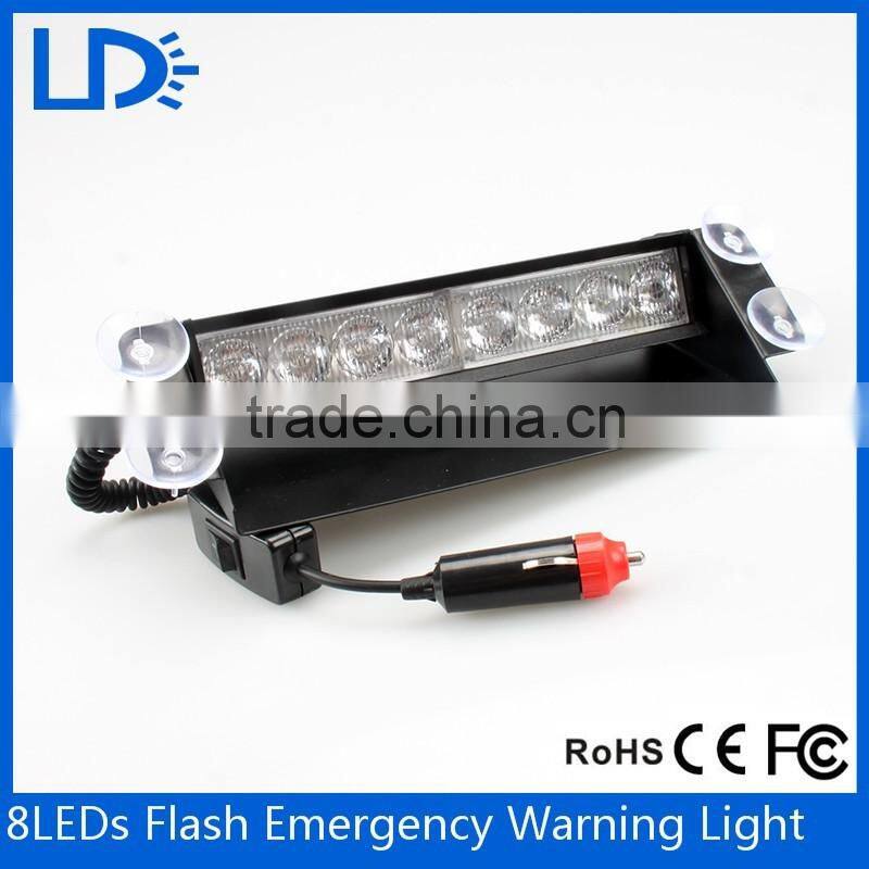 New 12V red blue dash LED vehicle flashing tower warning light with suction cup