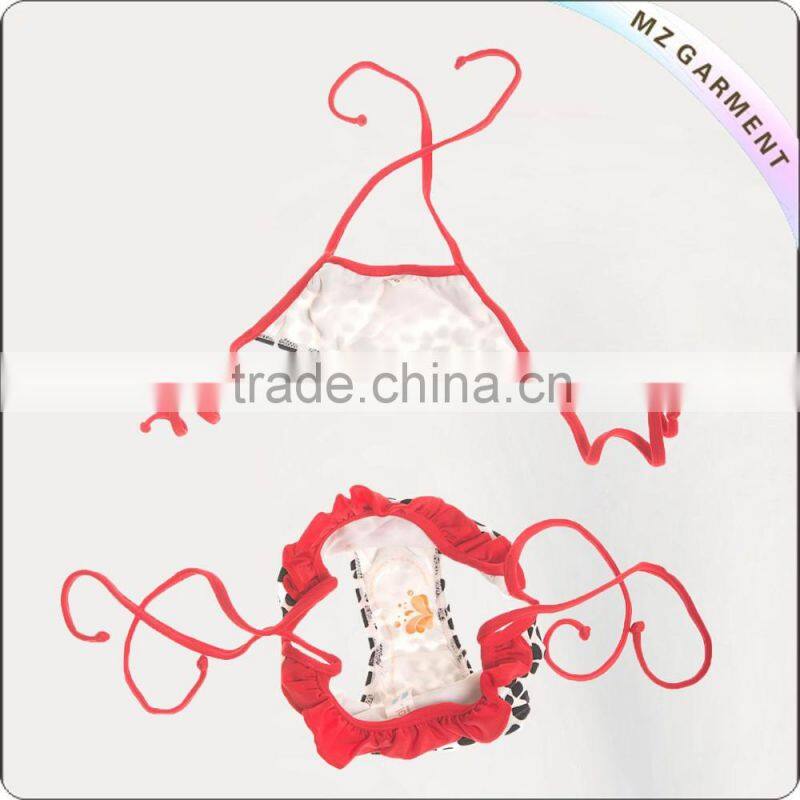 Red little flower printed swimwear for kids