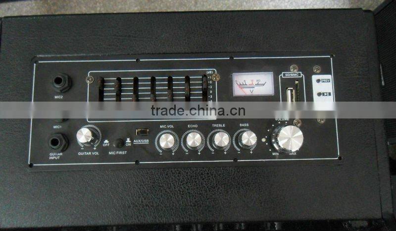 speaker with wooden box